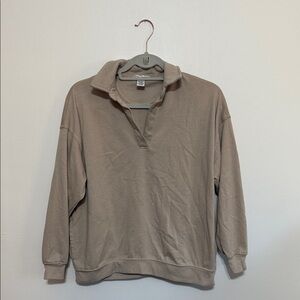 Better Together Tan Collared Pullover Sweatshirt